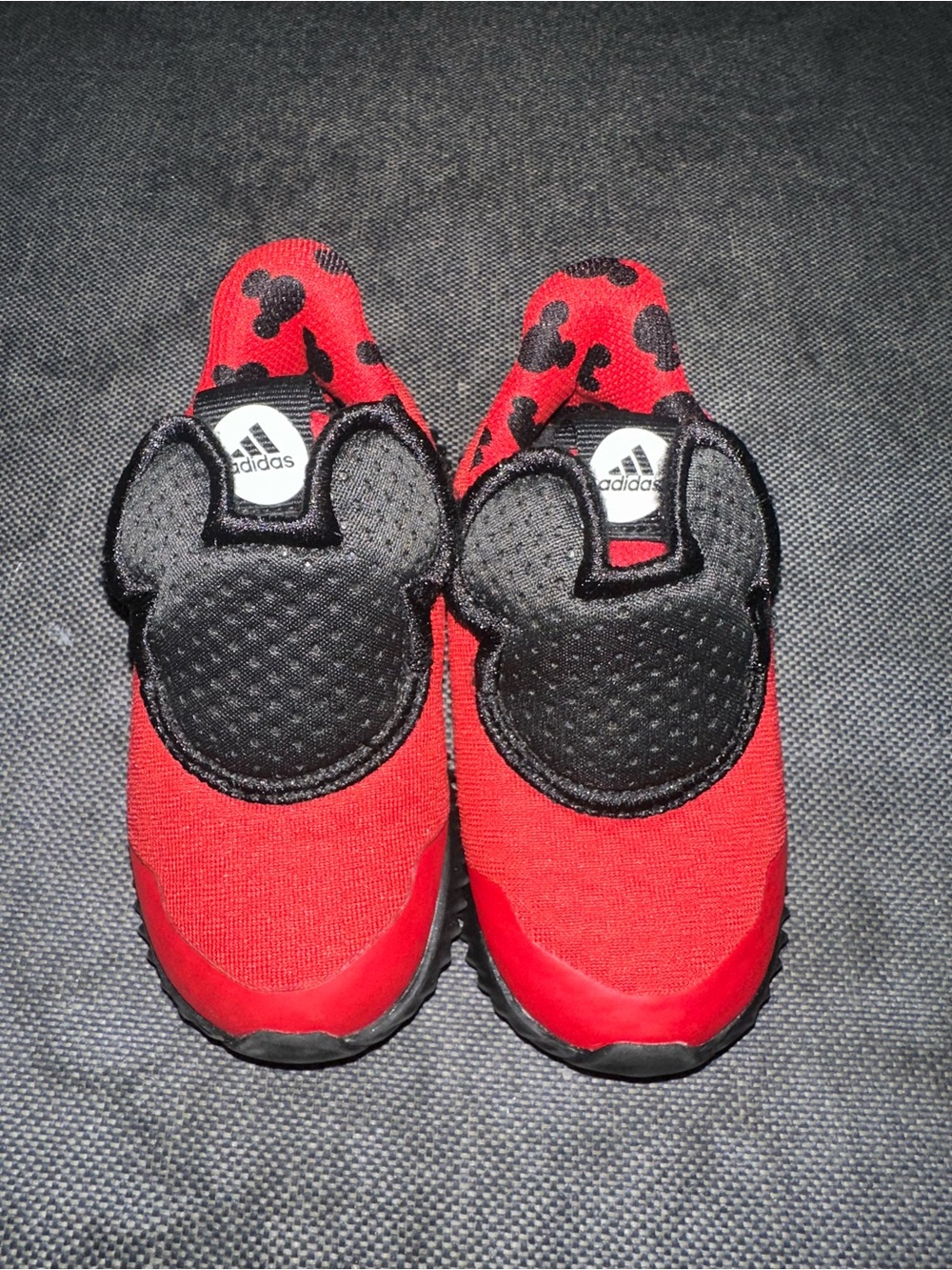 Disney Kids' Red and Black Mickey Ear Slip-On Sneakers